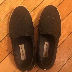 Size 6.5 Steve Madden Black Slip-On Shoes